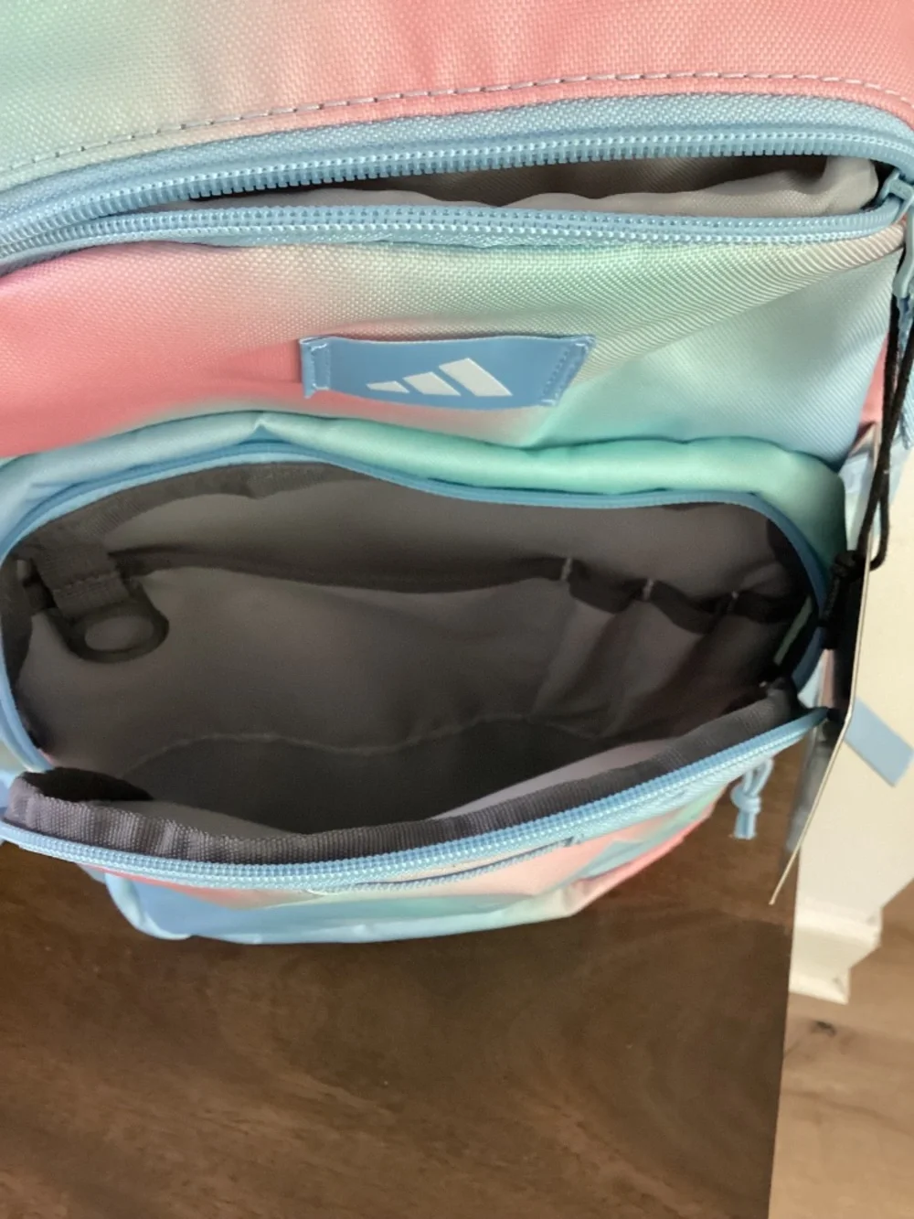 Adidas Midway Youth Soft Shell Backpack Blue and Pink Fits 15” Laptop NWT